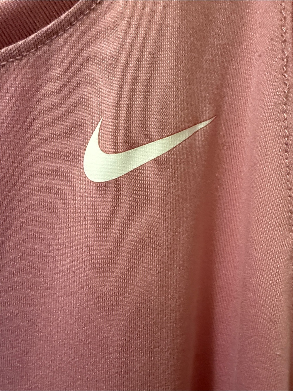 Nike Women's Dusty Pink Athletic Tank with White Swoosh - Picture 4 of 5